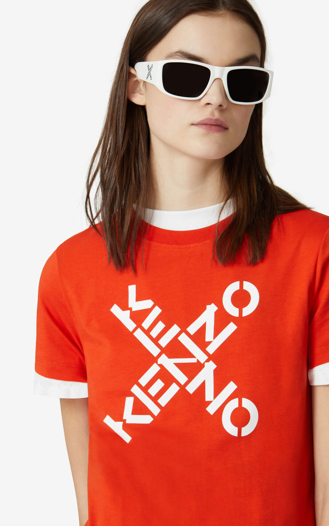 T Shirt Kenzo Sport Big X Femme Orange Foncé | MRZL-94608